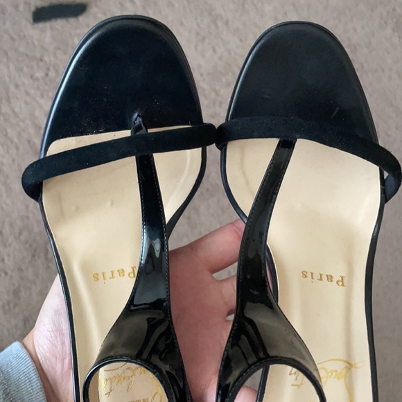 Athena Alta 100 Suede Patent Combination Sandals - Picture 11 of 12